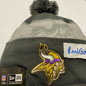 COPY - Nwt 100% RARE New Era Minnesota Vikings GOLD CHROME Sport Knit Beanie Wi…